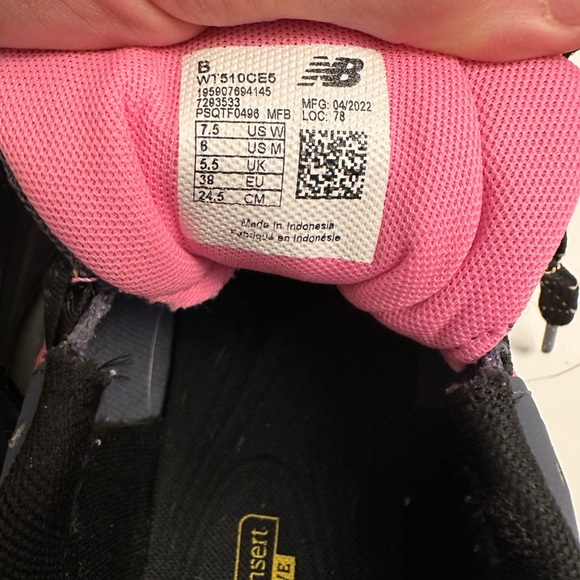 New Balance Women's 510v5 Trail Running Shoe Thunder/Pink Size 7.5 - Picture 10 of 11